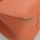 Salvatore Ferragamo Gancini Hand Bag Leather Orange Silver Auth 119985-9