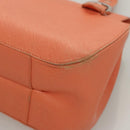 Salvatore Ferragamo Gancini Hand Bag Leather Orange Silver Auth 119985-14