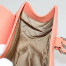 Salvatore Ferragamo Gancini Hand Bag Leather Orange Silver Auth 119985-18