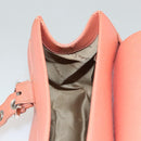 Salvatore Ferragamo Gancini Hand Bag Leather Orange Silver Auth 119985-19