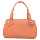 Salvatore Ferragamo Gancini Hand Bag Leather Orange Silver Auth 119985-2