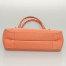 Salvatore Ferragamo Gancini Hand Bag Leather Orange Silver Auth 119985-5