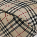 BURBERRY Nova Check Blue Label Tote Bag Canvas Beige Silver Auth 119986-10