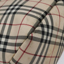 BURBERRY Nova Check Blue Label Tote Bag Canvas Beige Silver Auth 119986-14