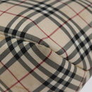 BURBERRY Nova Check Blue Label Tote Bag Canvas Beige Silver Auth 119986-15