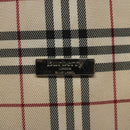 BURBERRY Nova Check Blue Label Tote Bag Canvas Beige Silver Auth 119986-17