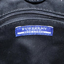 BURBERRY Nova Check Blue Label Tote Bag Canvas Beige Silver Auth 119986-18