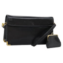 Christian Dior Shoulder Bag Calf leather Black Auth 119992-1