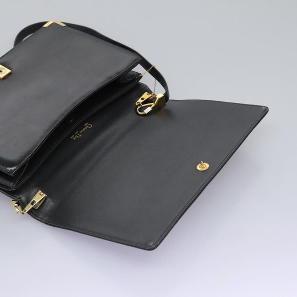 Christian Dior Shoulder Bag Calf leather Black Auth 119992