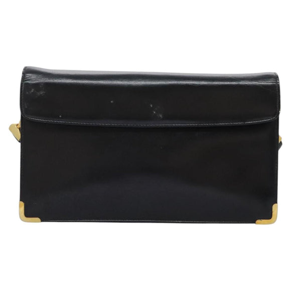 Christian Dior Shoulder Bag Calf leather Black Auth 119992