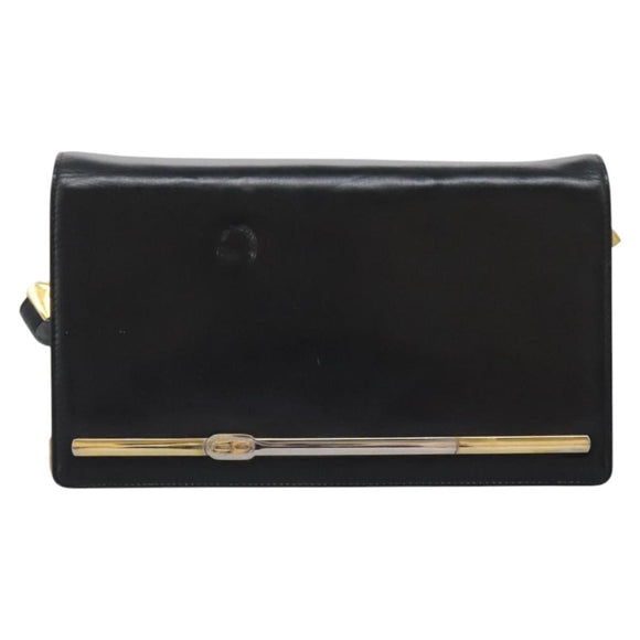 Christian Dior Shoulder Bag Calf leather Black Auth 119992