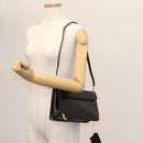 Christian Dior Shoulder Bag Calf leather Black Auth 119992-32