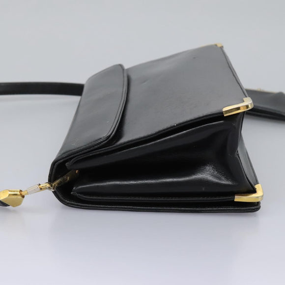 Christian Dior Shoulder Bag Calf leather Black Auth 119992