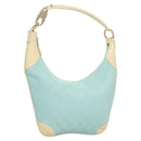 GUCCI GG Canvas Shoulder Bag Light Blue Gold 001 4158 Auth 120032-1