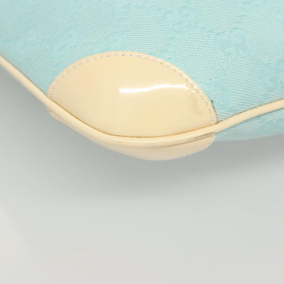 GUCCI GG Canvas Shoulder Bag Light Blue Gold 001 4158 Auth 120032