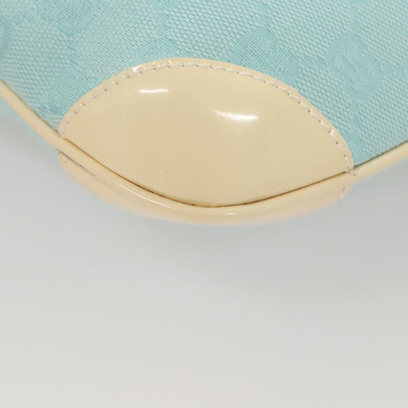 GUCCI GG Canvas Shoulder Bag Light Blue Gold 001 4158 Auth 120032
