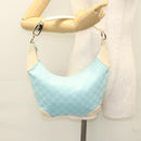 GUCCI GG Canvas Shoulder Bag Light Blue Gold 001 4158 Auth 120032-23