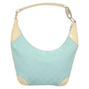 GUCCI GG Canvas Shoulder Bag Light Blue Gold 001 4158 Auth 120032-2