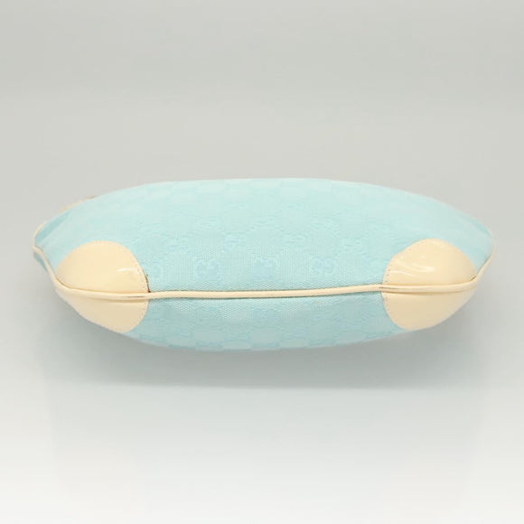 GUCCI GG Canvas Shoulder Bag Light Blue Gold 001 4158 Auth 120032