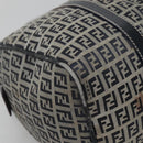 FENDI Zucchino Canvas Boston Bag Navy Silver Auth 120038-14