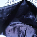 FENDI Zucchino Canvas Boston Bag Navy Silver Auth 120038-20