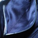 FENDI Zucchino Canvas Boston Bag Navy Silver Auth 120038-21