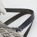FENDI Zucchino Canvas Boston Bag Navy Silver Auth 120038-8