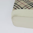 BURBERRY Nova Check Shoulder Bag Canvas Beige Silver Auth 120041-15