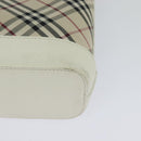 BURBERRY Nova Check Shoulder Bag Canvas Beige Silver Auth 120041-16