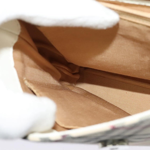 BURBERRY Nova Check Shoulder Bag Canvas Beige Silver Auth 120041