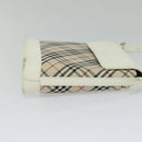 BURBERRY Nova Check Shoulder Bag Canvas Beige Silver Auth 120041-4