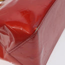LOUIS VUITTON Monogram Vernis Reade PM Hand Bag Red Rouge M91088 LV Auth 120043-15