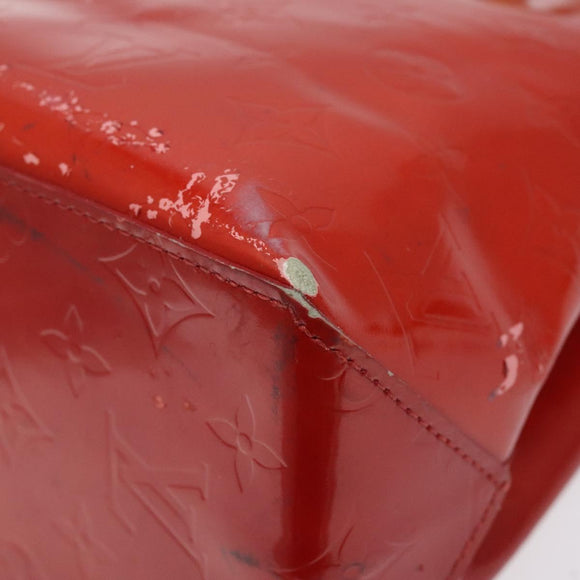 LOUIS VUITTON Monogram Vernis Reade PM Hand Bag Red Rouge M91088 LV Auth 120043