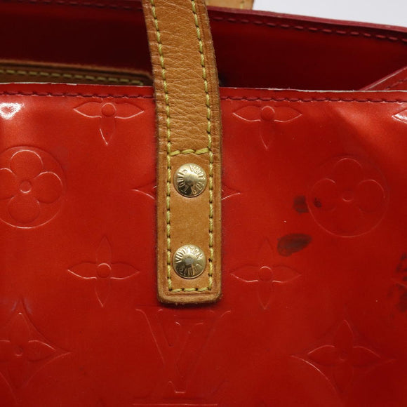LOUIS VUITTON Monogram Vernis Reade PM Hand Bag Red Rouge M91088 LV Auth 120043