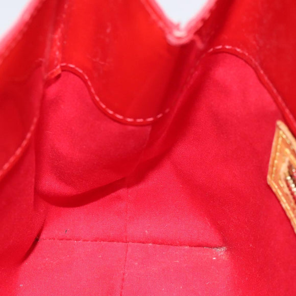 LOUIS VUITTON Monogram Vernis Reade PM Hand Bag Red Rouge M91088 LV Auth 120043