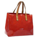 LOUIS VUITTON Monogram Vernis Reade PM Hand Bag Red Rouge M91088 LV Auth 120043-1
