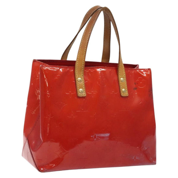 LOUIS VUITTON Monogram Vernis Reade PM Hand Bag Red Rouge M91088 LV Auth 120043