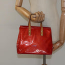 LOUIS VUITTON Monogram Vernis Reade PM Hand Bag Red Rouge M91088 LV Auth 120043-21