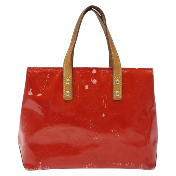 LOUIS VUITTON Monogram Vernis Reade PM Hand Bag Red Rouge M91088 LV Auth 120043
