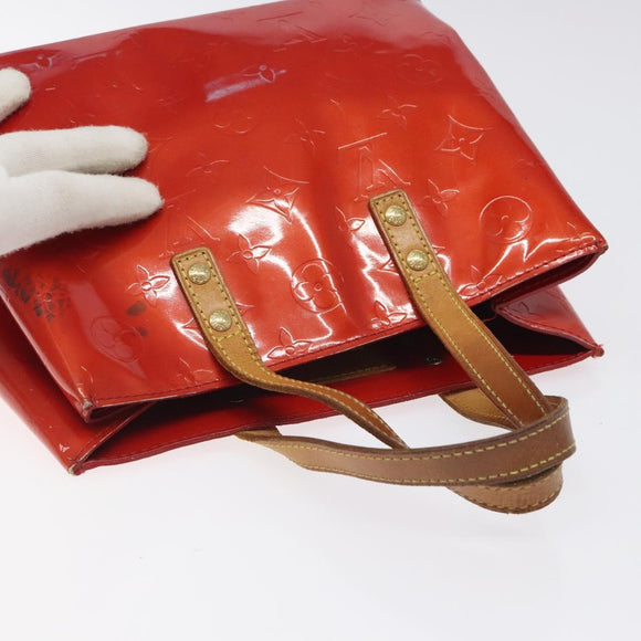 LOUIS VUITTON Monogram Vernis Reade PM Hand Bag Red Rouge M91088 LV Auth 120043