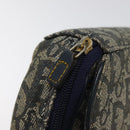 Christian Dior Trotter Canvas Saddle Pouch Navy Gold Auth 120108-8