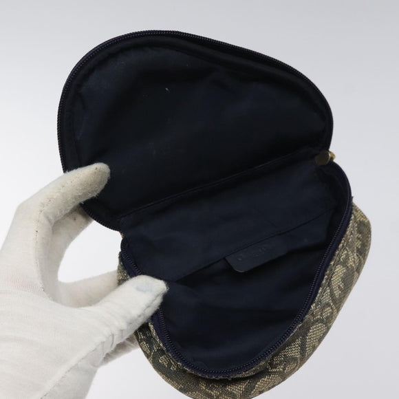 Christian Dior Trotter Canvas Saddle Pouch Navy Gold Auth 120108