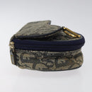 Christian Dior Trotter Canvas Saddle Pouch Navy Gold Auth 120108-4