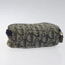 Christian Dior Trotter Canvas Saddle Pouch Navy Gold Auth 120108-5