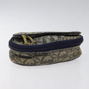 Christian Dior Trotter Canvas Saddle Pouch Navy Gold Auth 120108-6