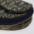 Christian Dior Trotter Canvas Saddle Pouch Navy Gold Auth 120108-14