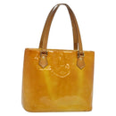 LOUIS VUITTON Monogram Vernis Houston Hand Bag Beige M91004 LV Auth 120112-1