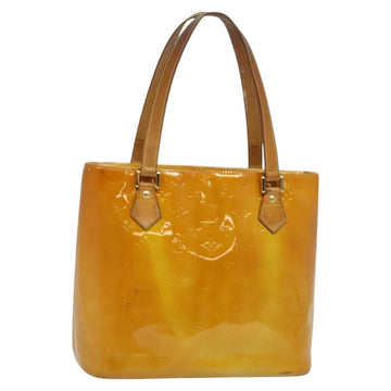 LOUIS VUITTON Monogram Vernis Houston Hand Bag Beige M91004 LV Auth 120112
