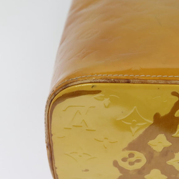 LOUIS VUITTON Monogram Vernis Houston Hand Bag Beige M91004 LV Auth 120112