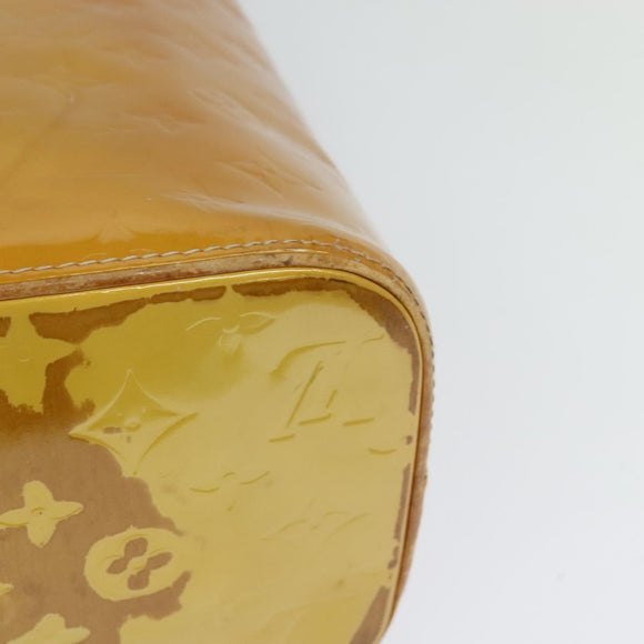 LOUIS VUITTON Monogram Vernis Houston Hand Bag Beige M91004 LV Auth 120112